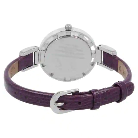 Silver Dial Leather Strap Ladies Watch