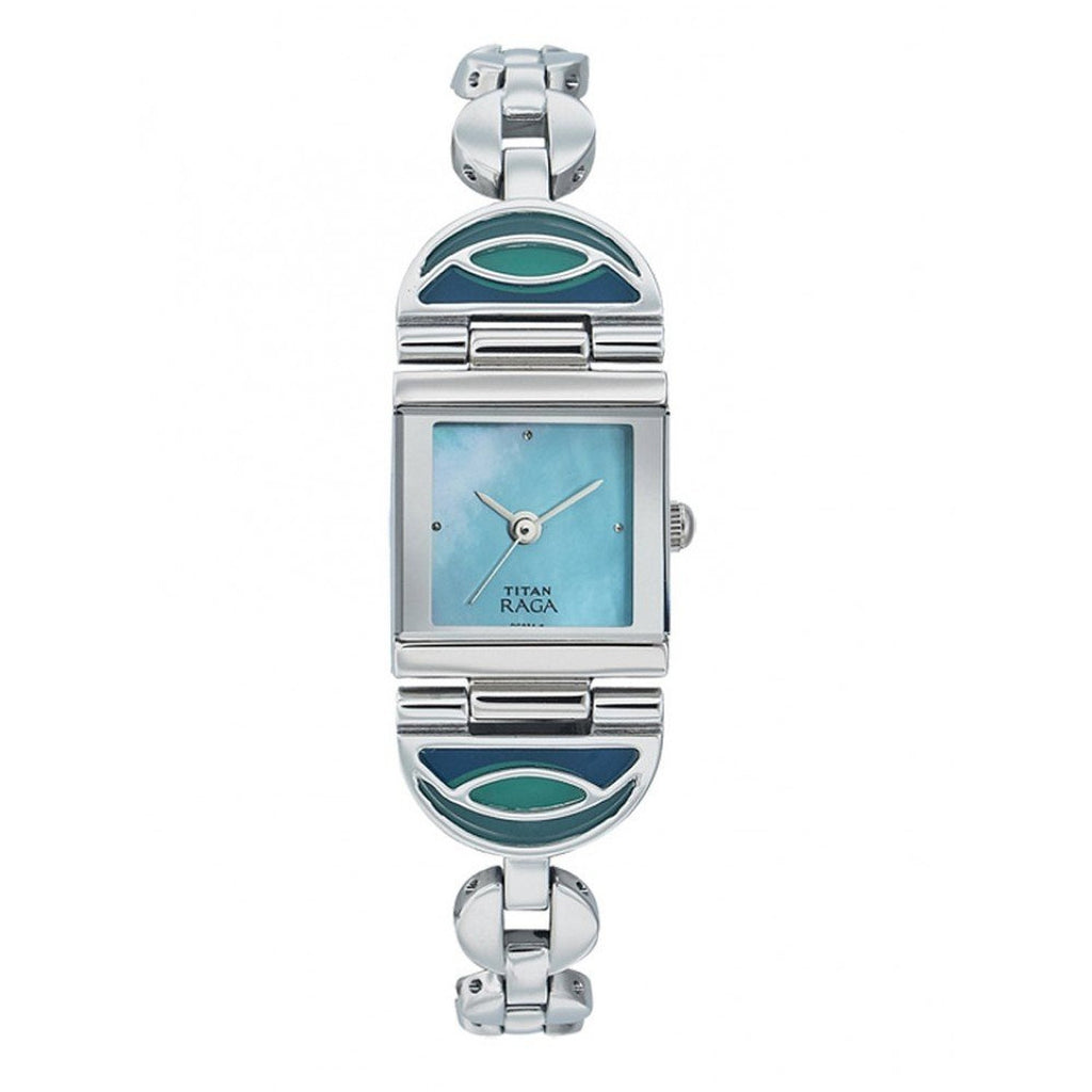 Titan raga blue hot sale dial watch