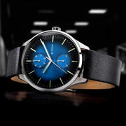 Neo-blue-dial-analog-titan-watch-lying-on-side