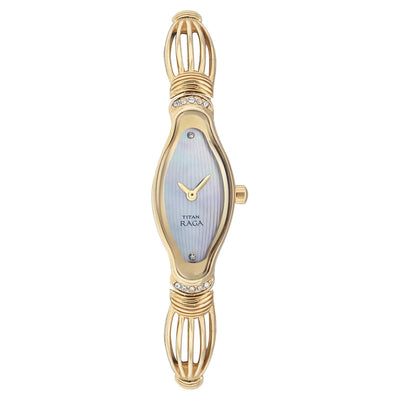 Raga Mother of Pearl Dial Golden Stainless Steel Strap Watch - 9905YM01