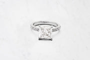 Classic Princess Cut Ring with Shoulder Diamonds - 3.36ct (Lab Grown)