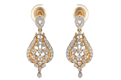 Wispy Teardrop Diamond Earrings 10k Gold - white-gold – Annello