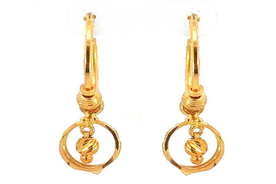 Gold Ring Bali Hoops with Hangings