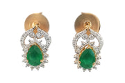 Glamorous Emerald and Diamond Studs