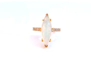 Tapered Opal and Diamond Ring - 0.4ct