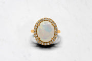 Opal and Diamond Halo Ring - 0.65ct