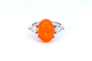 Orange Opal and Diamond Ring - 0.67ct
