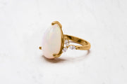 Teardrop Opal and Diamond Ring - 0.28ct